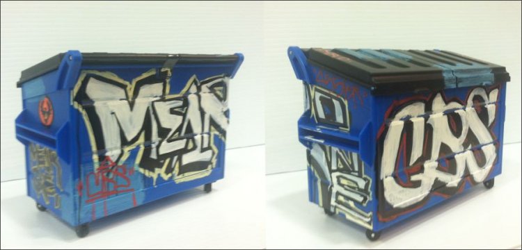 Mearone - Hand Customized Desktop Dumpster 1 - Click Image to Close